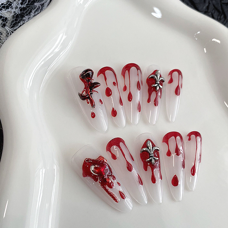 10Pcs Kuku Palsu Panjang Bentu - Drip Tip Resin ulasan dan harga